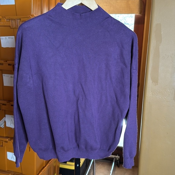 VAARA Purple Mock Neck Sweater Size Medium - Picture 1 of 7